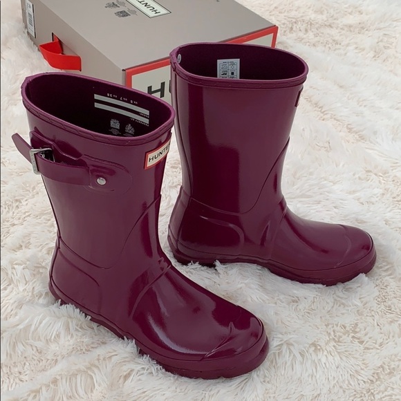 Hunter original short glossy violet rain boots - Picture 1 of 8